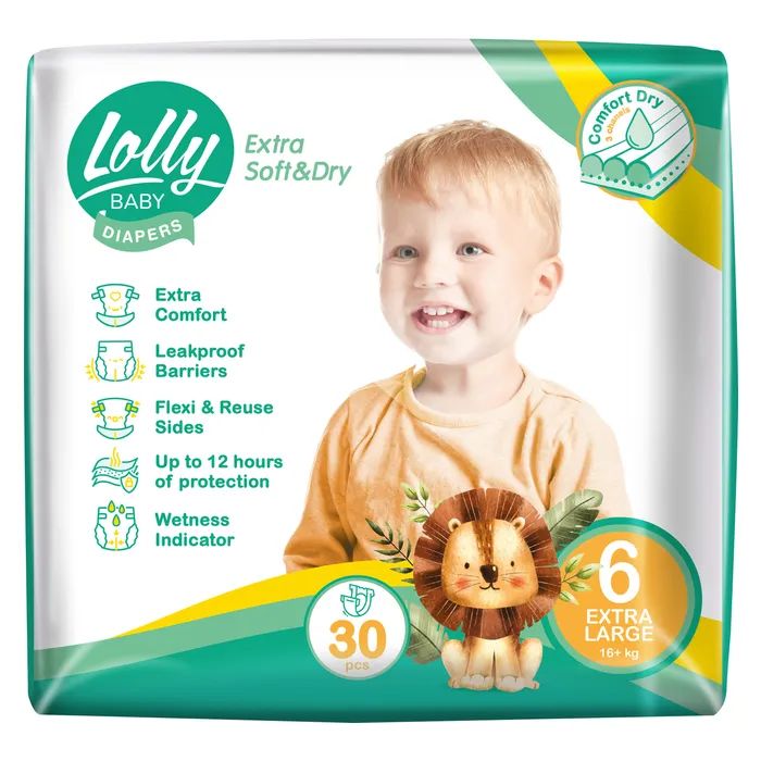 Подгузники Lolly Soft Extra Large 6 16+ кг 30 шт (4820174981280)