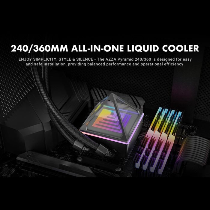 Система жидкостного охлаждения Azza PYRAMID 240 (LCAZ-240Y-ARGB) изображение 5