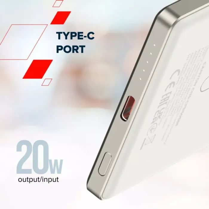 Батарея універсальна Canyon 5000mAh OnPower 505 slim Magsafe PD/20W Beige (CNS-CPB505BE) зображення 8
