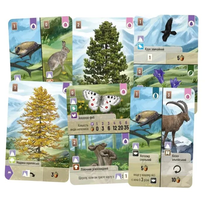 Настільна гра Lord of Boards Лісова метушня. Альпи (Forest Shuffle: Alpine Expansion) (укр.) доповнення (LOB2405UA) зображення 2