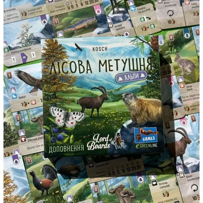 Настільна гра Lord of Boards Лісова метушня. Альпи (Forest Shuffle: Alpine Expansion) (укр.) доповнення (LOB2405UA) зображення 3