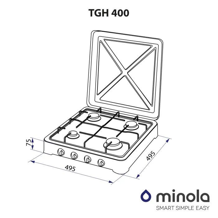 Настільна плита Minola TGH 400 WH зображення 6