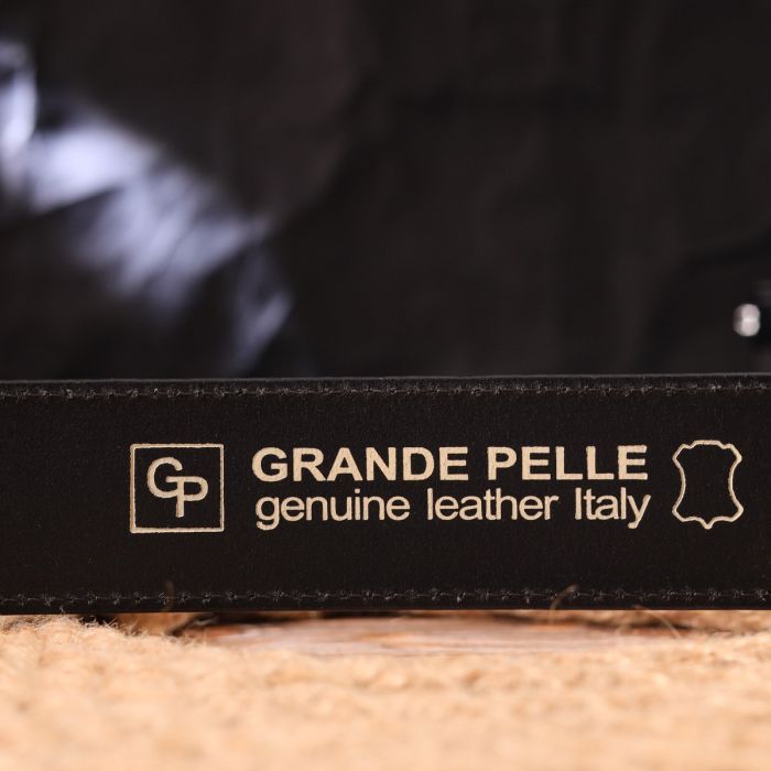 Ремень Grande Pelle Из натуральной кожи Черный (21463) изображение 9