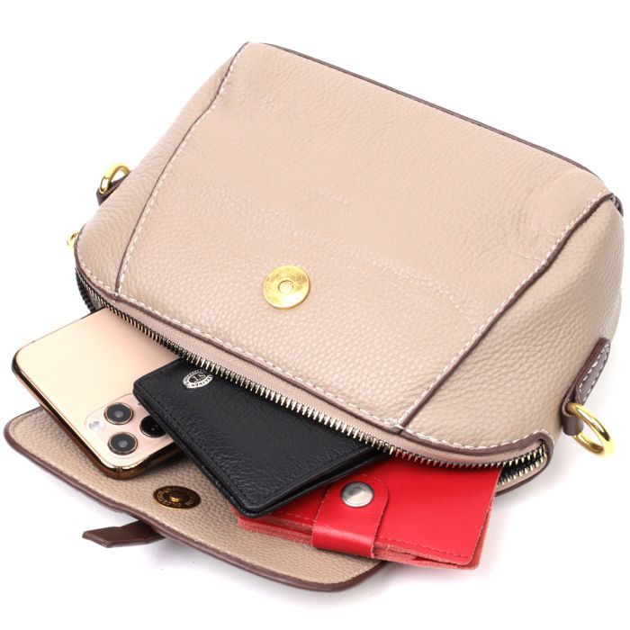 Сумка Vintage З натуральної шкіри Бежева (22267) зображення 8