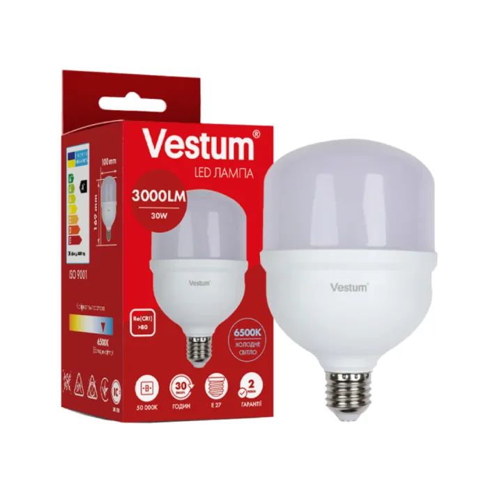 Лампочка Vestum LED T100 30W 6500K 220V E27 (1-VS-1608)