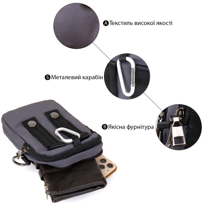 Сумка Vintage На пояс нейлон Красная (20647) изображение 4