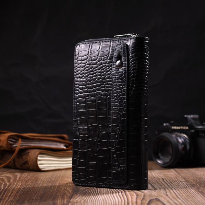 Гаманець Bond Accessories З одним відділенням з натуральної шкіри Чорна (22030) зображення 8