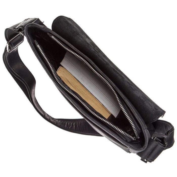 Сумка Shvigel Винтажная кожаная Черная (11172) изображение 6