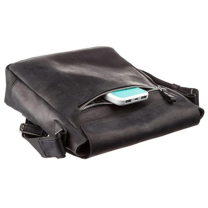 Сумка Shvigel Винтажная кожаная Черная (11172) изображение 7