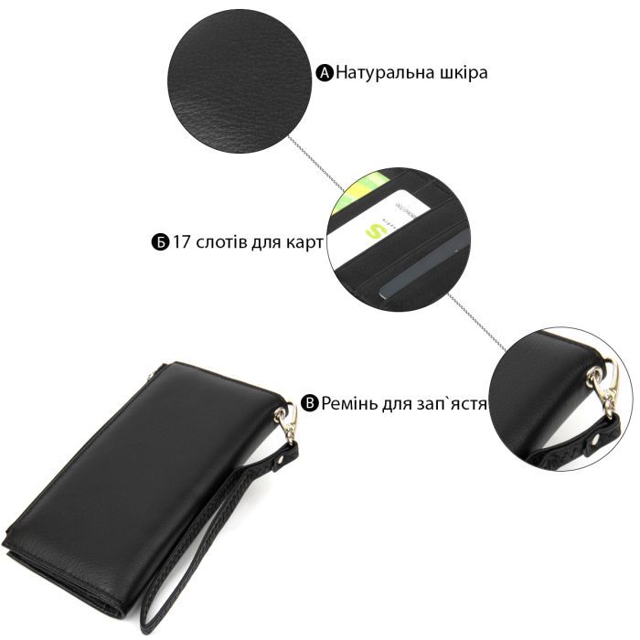 Гаманець ST Leather Чорний (19373) зображення 4