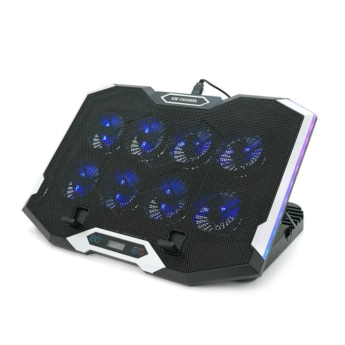 Подставка для ноутбука IceCoorel 10-17", 8*70mm, 2*USB, + LCD, 410x297x40mm, RGB (K10) изображение 3