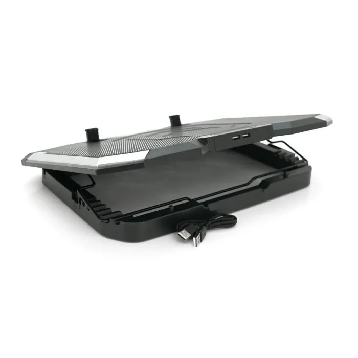 Подставка для ноутбука IceCoorel 10-17", 8*70mm, 2*USB, + LCD, 410x297x40mm, RGB (K10) изображение 4
