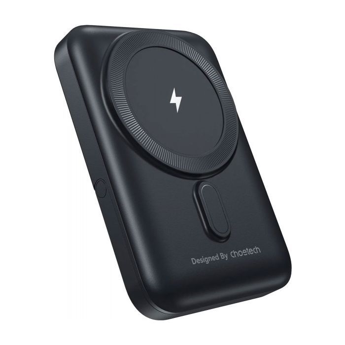 Батарея універсальна Choetech Magnetic Wireless 10000mAh 20W, PD, Qi-15W, USB-C In/Out, with holder, Black (B743-CCBK) зображення 2