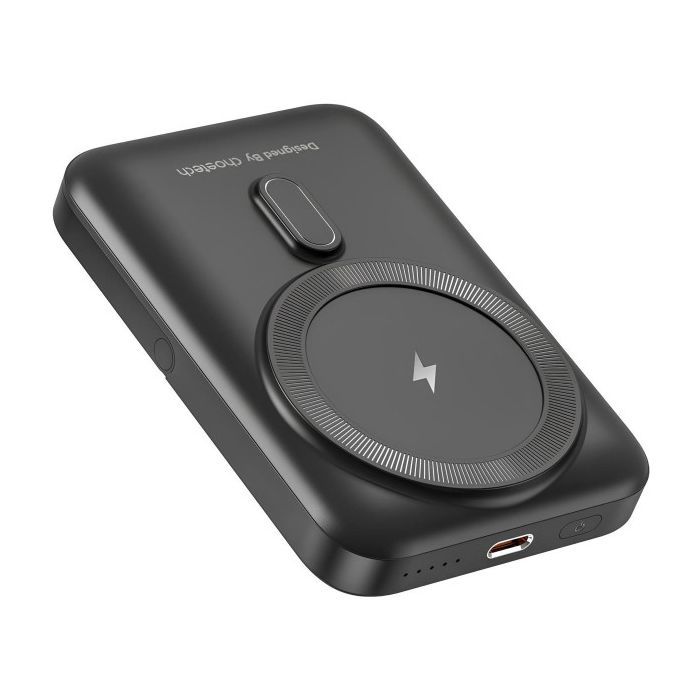 Батарея універсальна Choetech Magnetic Wireless 10000mAh 20W, PD, Qi-15W, USB-C In/Out, with holder, Black (B743-CCBK) зображення 3