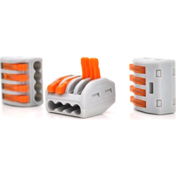 Соединитель кабеля 4-pin аналог WAGO K222-414, 15штпак Voltronic (K222-414/15)