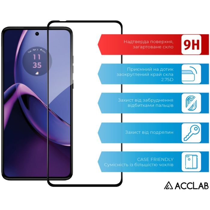 Скло захисне ACCLAB Full Glue Moto G84 Black (1283126582332) зображення 3