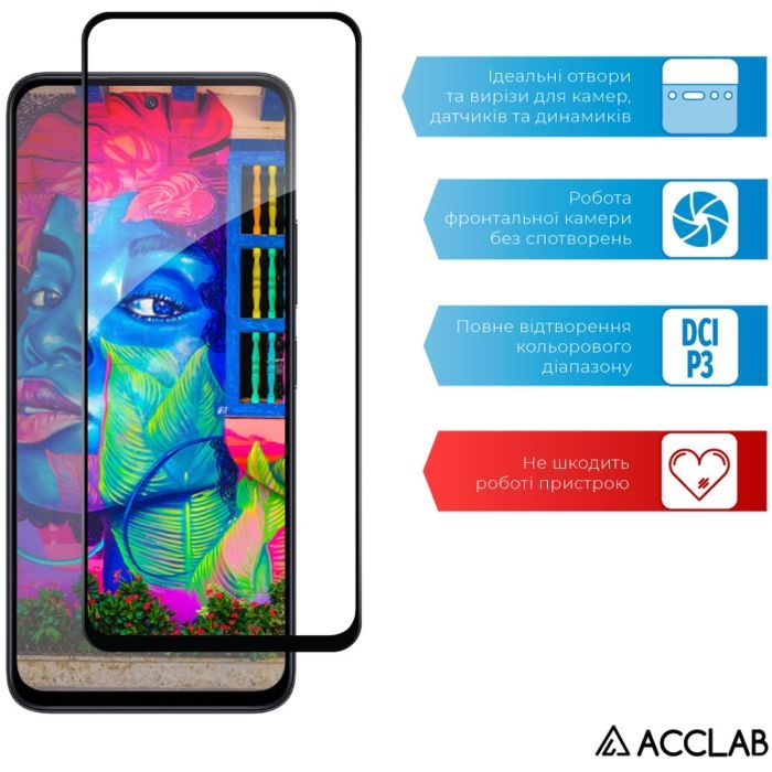 Скло захисне ACCLAB Full Glue Xiaomi Redmi 13 Black (1283126592904) зображення 5