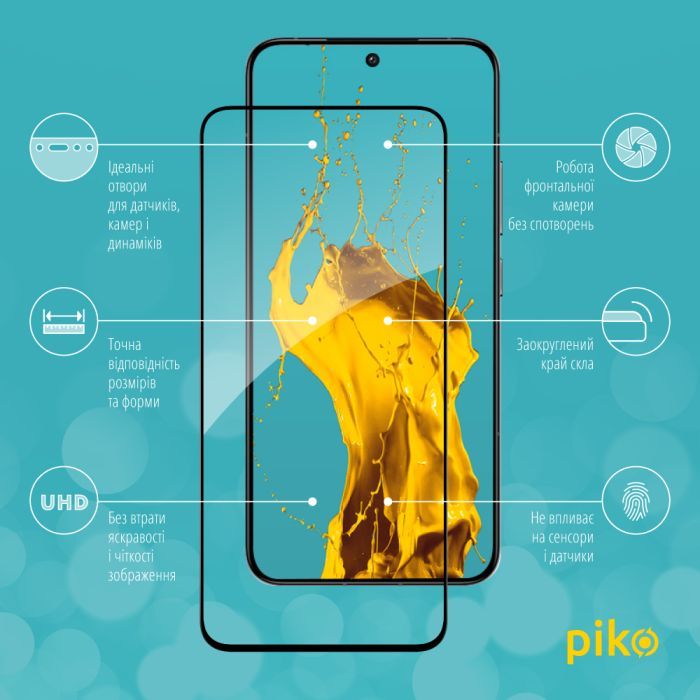 Стекло защитное Piko Full Glue Xiaomi 14 Black (1283126591242) изображение 2