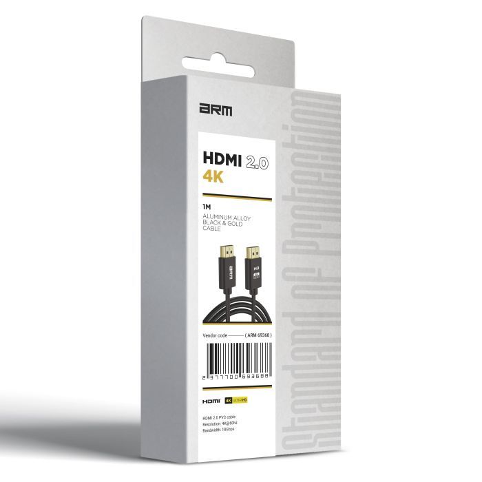 Кабель мультимедийный HDMI M to HDMI M 1.0m V2.0 4K black Armorstandart (ARM69368) изображение 3