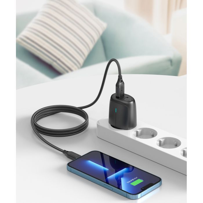 Дата кабель USB-C to Lightning 1.0m 27W braided XO (NBQ236A_Black) зображення 5