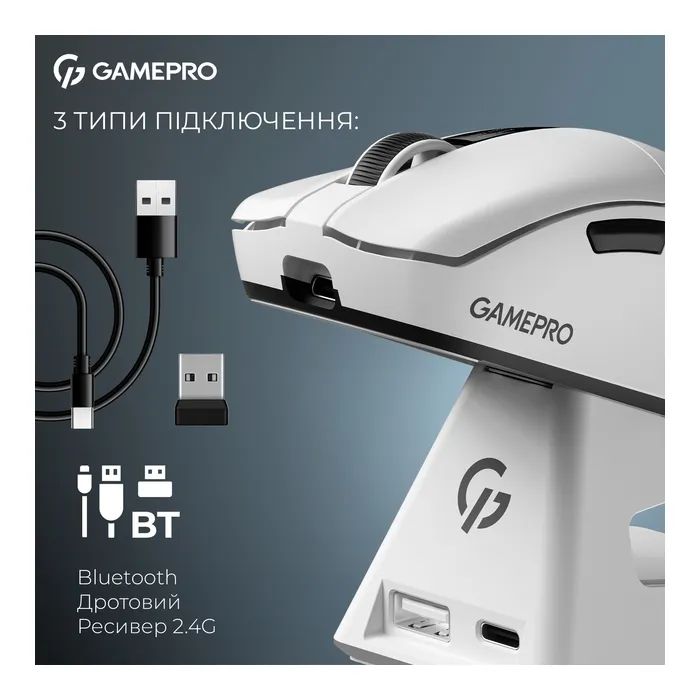 Мышка GamePro Asgard Thor Wireless/Bluetooth/USB Black (GM023B) изображение 7