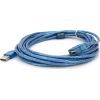 Дата кабель USB 2.0 AM/AF 5.0m ferrite transparent blue Voltronic (YT-AM/AF-5.0TBL) зображення 2