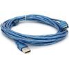 Дата кабель USB 2.0 AM/AF 5.0m ferrite transparent blue Voltronic (YT-AM/AF-5.0TBL)