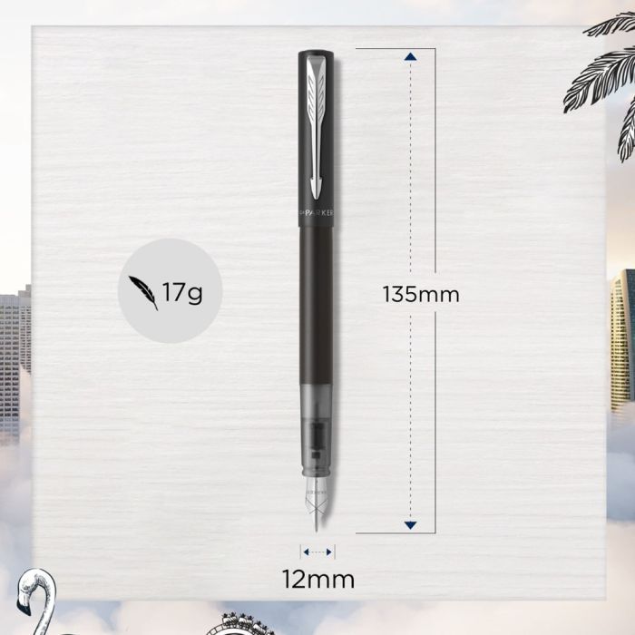 Ручка перьевая Parker VECTOR 17 XL Metallic Black CT  FP M (06 012) изображение 5