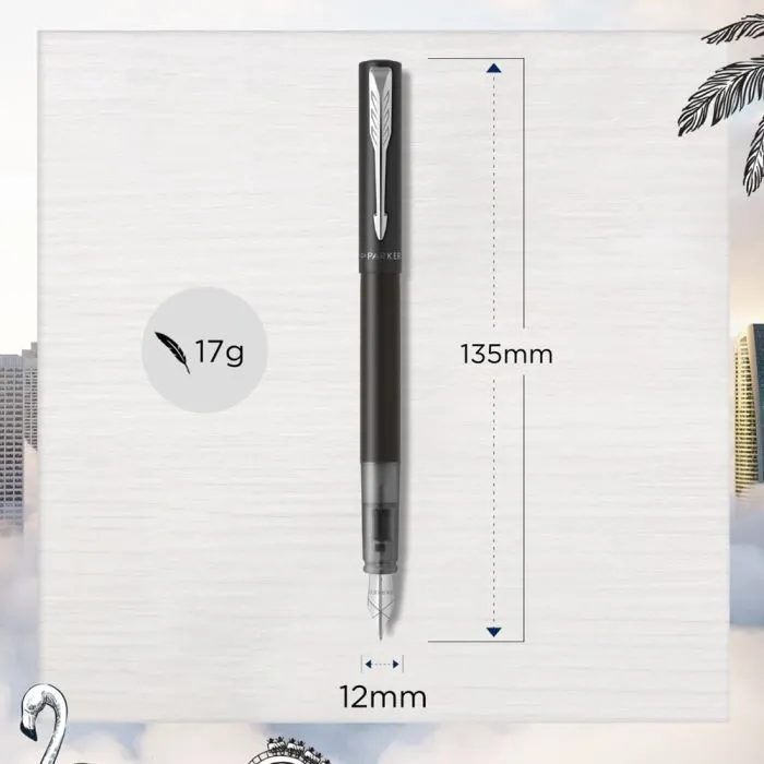 Ручка перьевая Parker VECTOR 17 XL Metallic Black CT  FP M (06 012) изображение 5