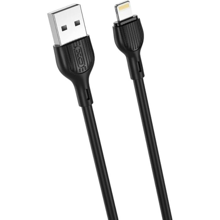 Дата кабель USB 2.0 AM to Lightning 1.0m 2.1A black XO (XO-NB200-L-1-BK) изображение 2