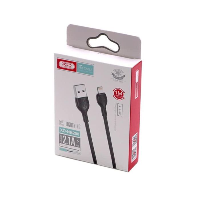 Дата кабель USB 2.0 AM to Lightning 1.0m 2.1A black XO (XO-NB200-L-1-BK) изображение 3