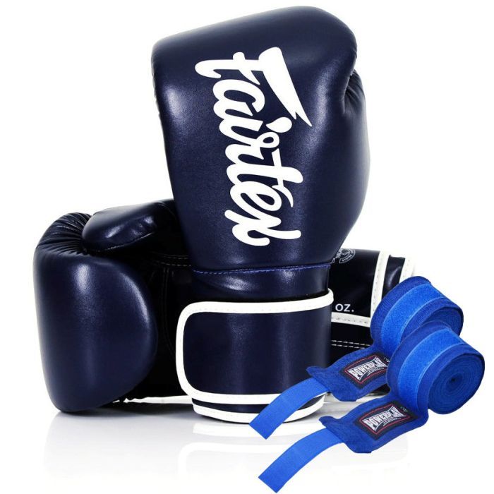 Боксерские перчатки Fairtex BGV14 Blue 16 унцій (бинти в комплекті) (BGV14_16oz_Blue)