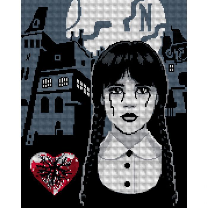 Картина по номерам Santi Wednesday Secrets of Nevermore 40х50 см, алмазна мозаїка (955322)