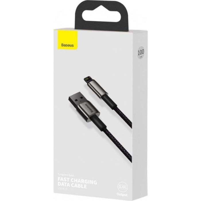 Дата кабель USB 2.0 AM to Lightning 1.0m 2.4A black Baseus (CALWJ-01) зображення 5