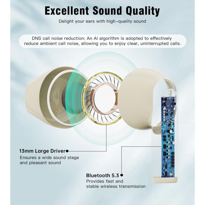 Навушники Choetech TWS Oval Beige (BH-T24-SK) зображення 6