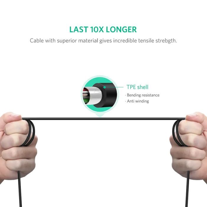 Кабель для принтера USB-C 2.0 to BM 2.0m US241 black UGREEN (50446) изображение 5