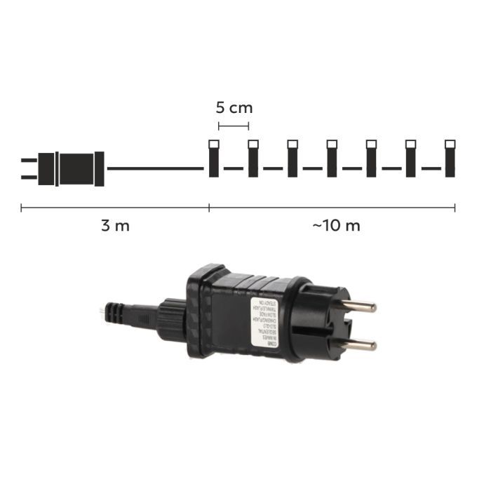 Гирлянда Chomik 200 LED 10м, теплий білий, IP44, від мережі (5900779879478) изображение 4