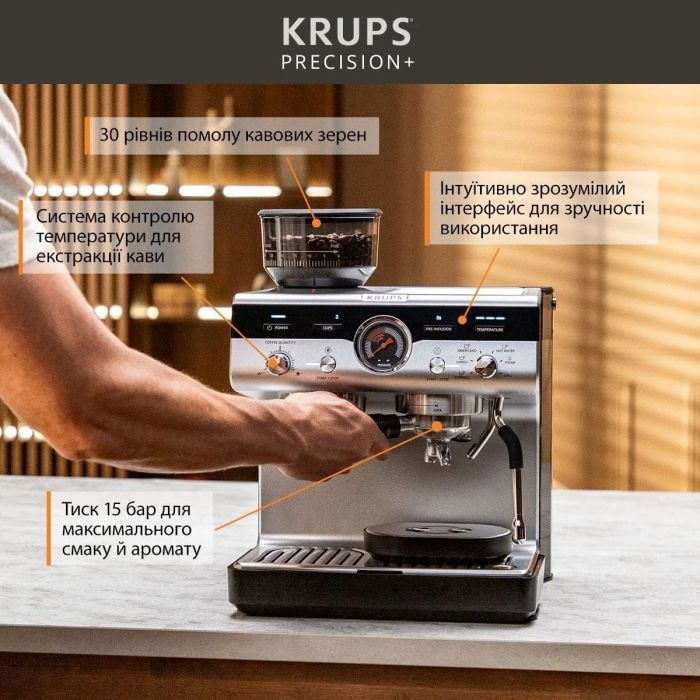 Рожковая кофеварка эспрессо Krups XP804T10 изображение 3