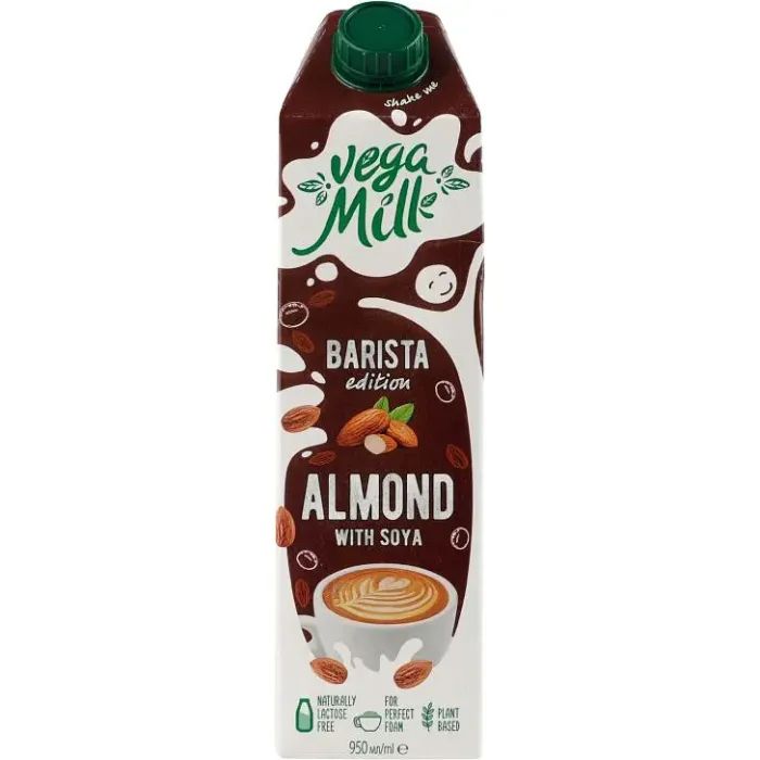 Молоко рослинне Vega Milk Barista Мигдальне з соєю 950 мл (4820016255289)