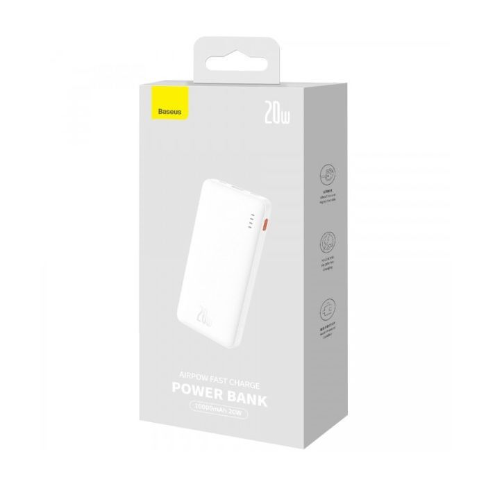 Батарея універсальна Baseus 10000mAh Airpow 20W, PD, QC, White (PPQD090002) зображення 7