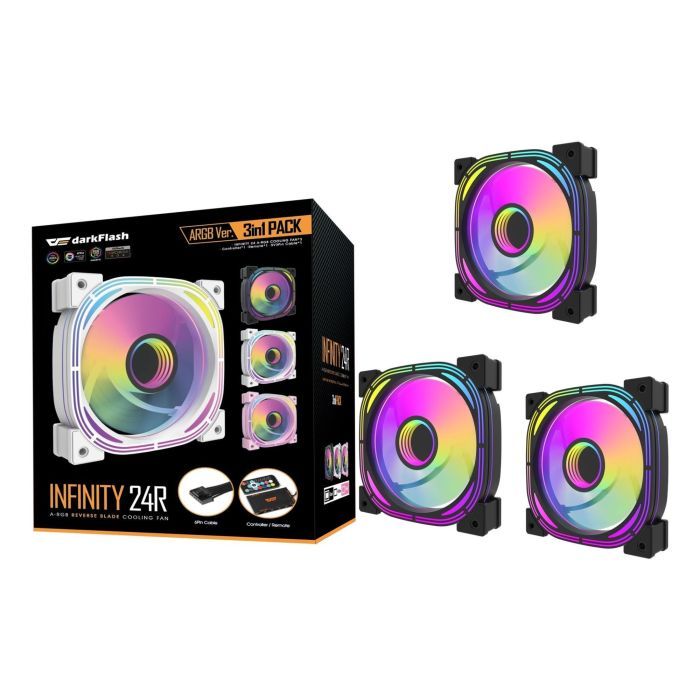 Кулер до корпусу DARKFLASH INF24 3IN1(PWM) BLACK зображення 9