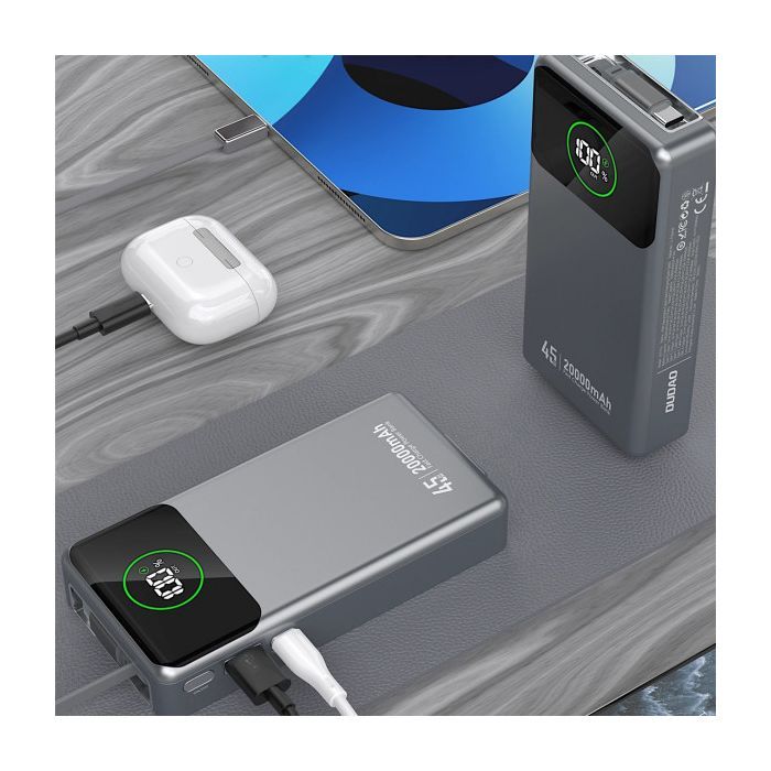 Батарея универсальная Dudao K31Pro 20000mAh 45W PD, QC, with built-in USB-C/Lightning cables (6977196682010) изображение 4