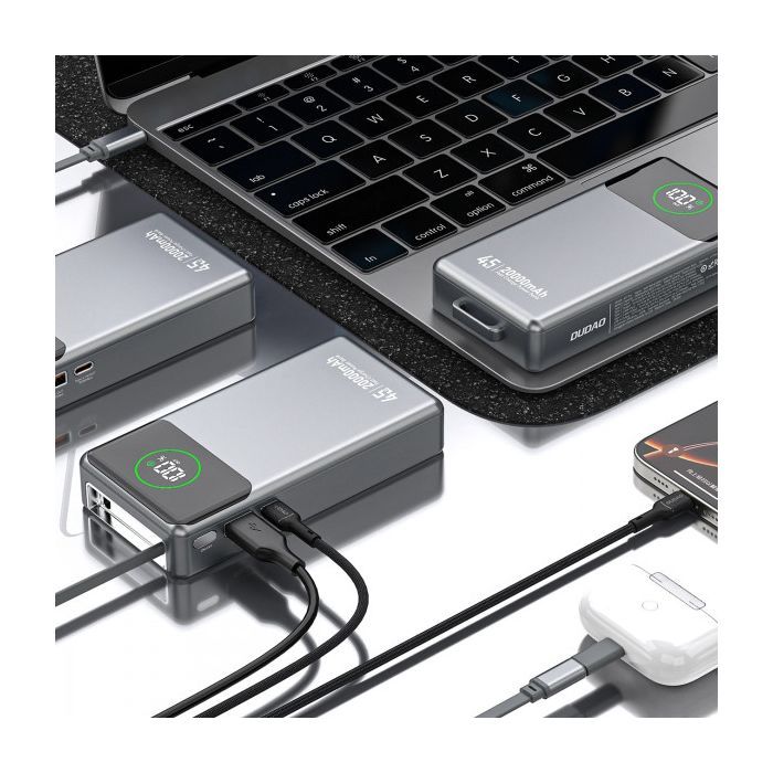 Батарея универсальная Dudao K31Pro 20000mAh 45W PD, QC, with built-in USB-C/Lightning cables (6977196682010) изображение 5