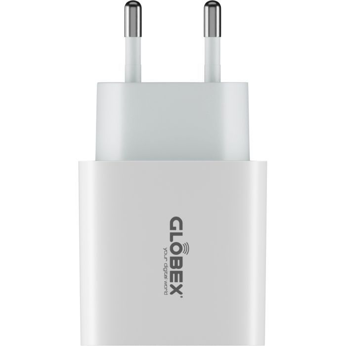 Зарядний пристрій Globex USB-C 20W FastPower white (20WC5A) зображення 2