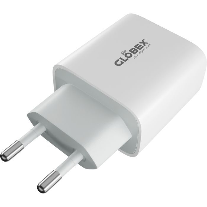 Зарядний пристрій Globex USB-C 20W FastPower white (20WC5A) зображення 3