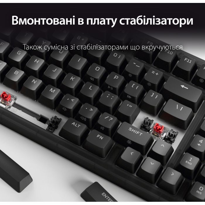Клавиатура HyperX Origins 2 65 HX Red USB UA Black (B4QS3AA) изображение 10