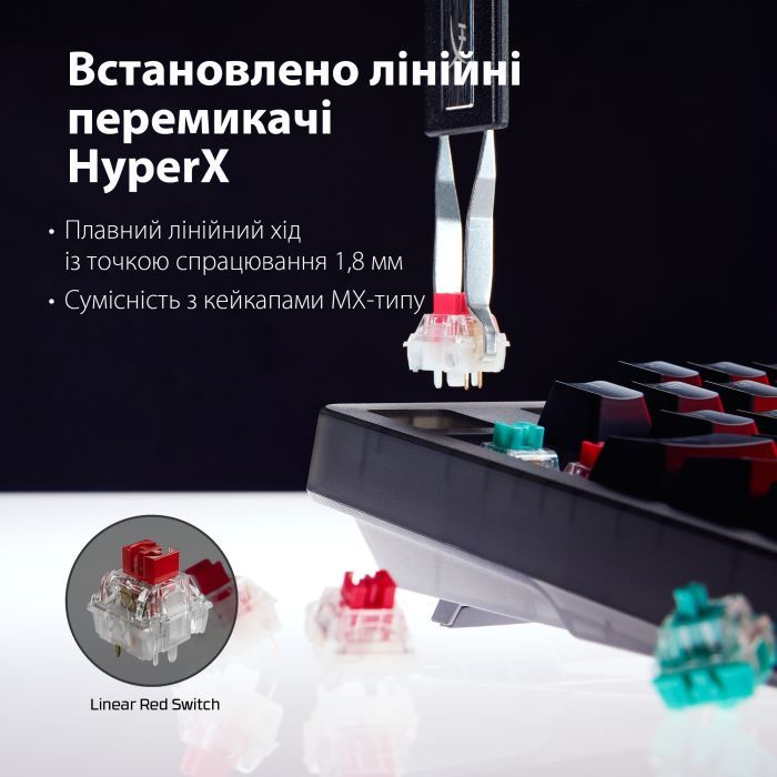 Клавиатура HyperX Origins 2 65 HX Red USB UA Black (B4QS3AA) изображение 12