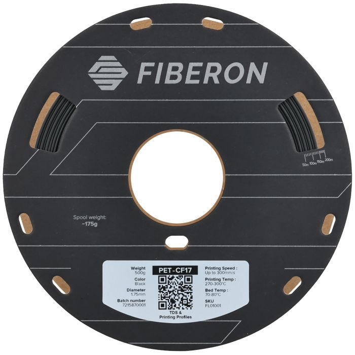 Пластик для 3D-принтера Polymaker Fiberon PET-CF17 1,75mm 0,5kg BLACK (FL01001) зображення 2