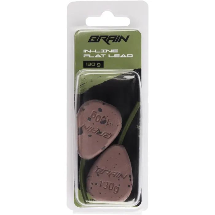 Грузило Brain In-Line Flat Lead 140g 2шт/уп Brown (1858.32.20) изображение 2