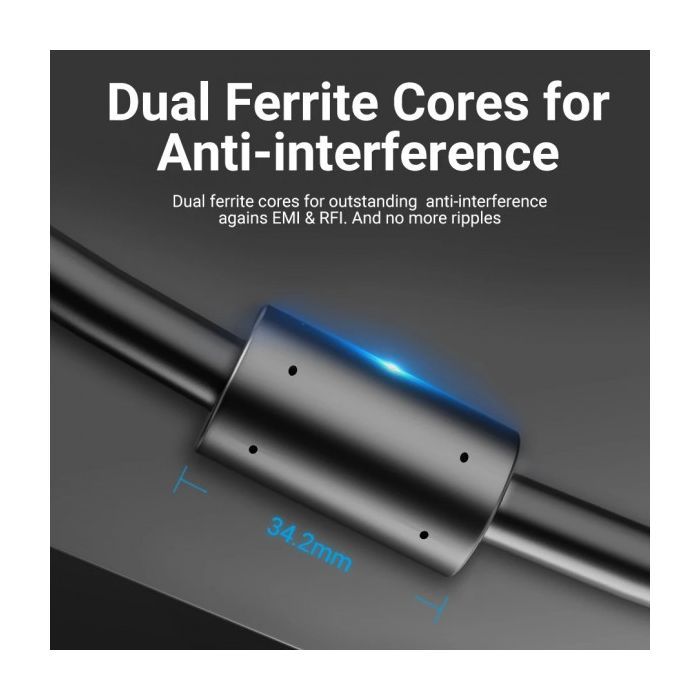Кабель мультимедийный VGA M to VGA M 25.0m ferrite black Vention (DAEBS) изображение 7
